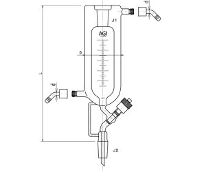 �����쏊 ���^��O���[�X���X�o���u�t�t���W���P�b�g�t�������@���^��O���[�X���X�o���u�@PTFE�@�E�H�[�^�[�R�l�N�^�[�d�l�@500mL 1�� 3605-500V-4L-W