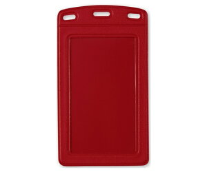 オープン工業 名札用ケース レザー調 タテ名刺 10枚 赤 1袋(10枚入) NX-131-RD