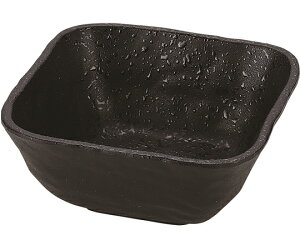 福井クラフト 角小鉢 黒クリヤータタキ塗 φ100mm 1個 50021891