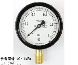 長野計器 密閉型圧力計（75Φ） 立形A枠 0.16MPa 1個 BC12-181