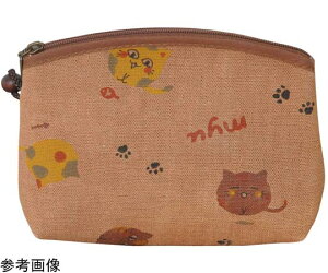 ヤマコー 柿渋染 アーチポーチ カラー猫 1個 #88201