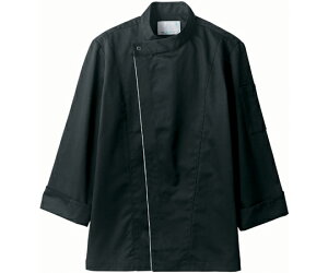 住商モンブラン コックコート 兼用 長袖 黒/グレー M 1枚 6-1053 M