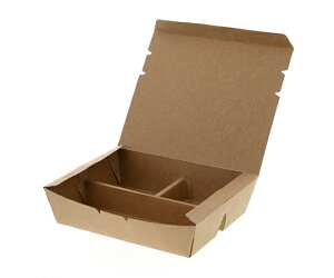 HEIKO エコランチボックス 3仕切 クラフト 20枚入 1パック(20枚入) 004409006