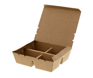 HEIKO エコランチボックス 4仕切 クラフト 20枚入 1パック(20枚入) 004409007