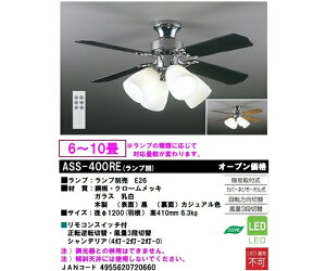 大光電機 シーリングファンライト ブラック/カジュアル ランプ別売り 1個 ASS-400RE