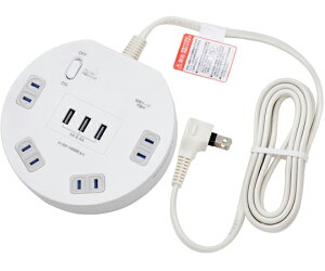 ELPA ϗی` 4P 2m USB^bv 1 WLS-LS402RUSB(W)