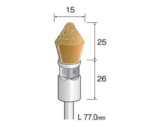 ミニター 軸付ブラシ 真鍮 ペンシルタイプ (3個) Φ15×25mm 1パック(3個入) FC4732
