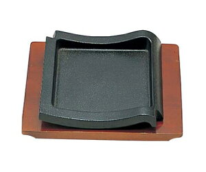 江部松商事 SN 鉄 ステーキ皿 瓦 木台付 19cm 1個 7295200