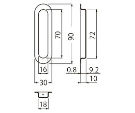 シロクマ アクティ長戸引手90ミリ純金 1個 MB-1