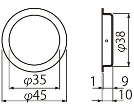 シロクマ アクティ丸戸引手45径純金 1個 MB-8