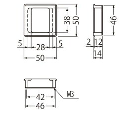 シロクマ ソリッド角両手掛50ミリ純金 1個 MB-16