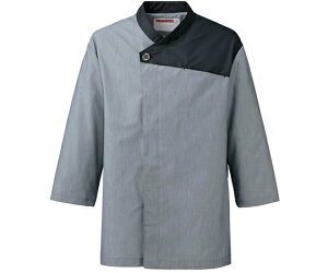 KAZEN 和風シャツ グレーx黒 S 1枚 APK553-11 S