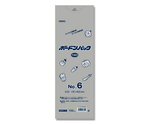 シモジマ HEIKO ポリ袋 ボードンパック 穴ありタイプ 厚み0.02mm No.6 100枚 1パック(100枚入) 006763306