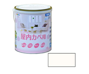アサヒペン NEW水性インテリアカラー屋内カベ 1.6L (ホワイトピンク) 1個