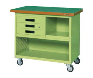 サカエ 移動作業車(上段3段引出し・パネル付) W1000×D600×H880mm 1個 SKR-320P