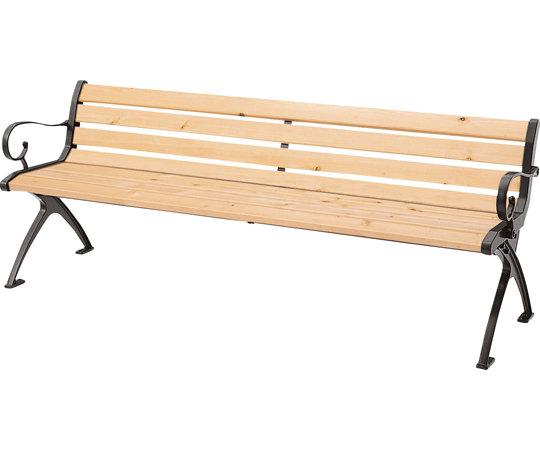 モリマーキンキ 天然木材背付ベンチ　両肘付　W1865×D530×H680(SH400)mm 1台 HC-100AN