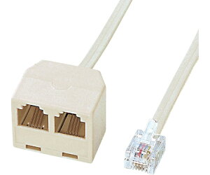 サンワサプライ 電話延長分配ケーブル 1本 TEL-Y9-2K2