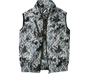自重堂 空調服ベスト ブラックカモフラ L 1枚 74060