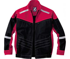 自重堂 空調服長袖ブルゾン ブラック×レッド 4L 1枚 74100