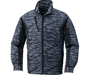 自重堂 空調服長袖ジャケット ブラックカモフラ 4L 1枚 87060