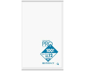 日本サニパック L12Hスタンダードポリ袋吊り下げタイプ（0.03）12号 L12H-CL 1袋(100枚入)