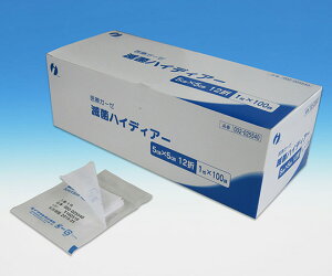 イワツキ 滅菌ハイディアー 5×5cm 12折 1枚×100袋 1箱(100枚入) 002-025540