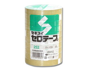 セキスイ セロテープ No.252 15mm×50m巻 10巻 1パック(10巻入) 001600500