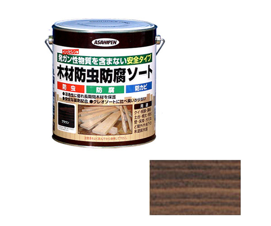 アサヒペン 木材防虫防腐ソート 2.5L (ブラウン) 1個