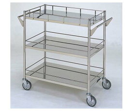 柏ステンレス工業 ステンレスワゴン 回診車M (枠付) 3段 600×450×800mm 1個 ステンレスワゴンMB-3ZG-M