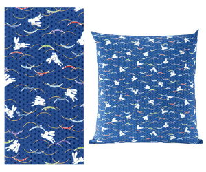 綿 座布団HY ウサギ51052 青 550×510 セット 1個