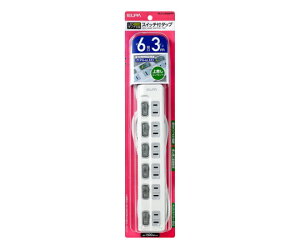 ELPA LED�����v �X�C�b�`�t�^�b�v6P3m�� WLS-LU63EB(W) 1��