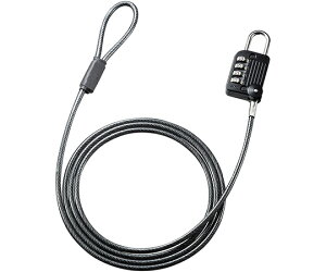 サンワサプライ ワイヤー一体型ダイヤル錠 ブラック 1個 SLE-32S