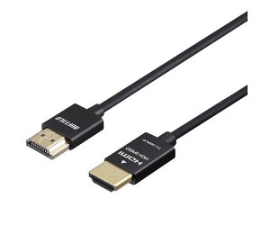 BUFFALO イーサネット対応 HIGH SPEED HDMIケーブル スリムタイプ 3.0m ブラック 1個 BSHD3S30BK