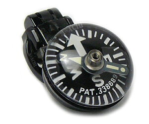 クリアー光学 方位磁石 コンパス クリップ付 黒 1セット G-CP50