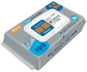 尚美堂 FUJIアルコール入除菌シート 1ケース(100枚×24袋入) 913500