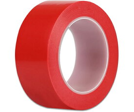 セーフラン安全用品 厚手PVCラインテープ　幅50mm×22m　厚0.2mm　はく離紙なし　樹脂芯　赤 1巻 J2352-R
