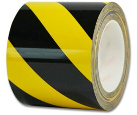 セーフラン安全用品 耐摩耗ラインテープ　幅100mm×22m　厚0.2mm　黄/黒トラ柄 1巻 15641