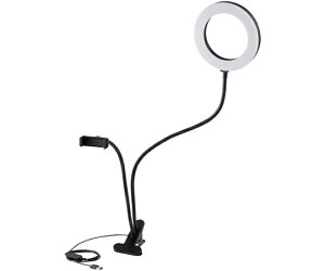 �G���R�� LED�����O���C�g�@16cm�@�N���b�v�X�^���h�@3�F���[�h�@10�i�K�����@USB���d�@�u���b�N 1�� DE-L01BK