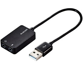 エレコム USBオーディオ変換アダプタ　0.15m　ブラック 1個 USB-AADC02BK