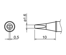 白光（HAKKO） IHはんだごて用こて先 1個 T31-02D16