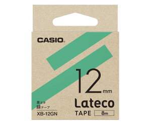 カシオ カシオ ラテコ詰め替え用テープ 12ミリ 緑に黒文字 1個 XB-12GN