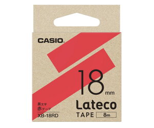 カシオ カシオ ラテコ詰め替え用テープ 18ミリ 赤に黒文字 1個 XB-18RD