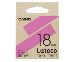 カシオ カシオ ラテコ詰め替え用テープ 18ミリ ピンクに黒文字 1個 XB-18PK