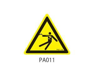 セフティデンキ PAシリーズ 三角ラベル Mサイズ 感電注意 1式(10枚×5シート入) PA011-M