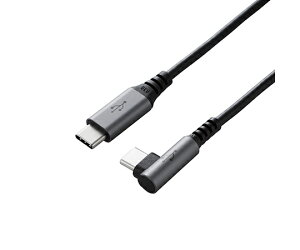 エレコム USB2.0ケーブル C-Cタイプ L字コネクタ 認証品 PD対応 3A出力 1.0m ブラック 1本 U2C-CCL10NBK