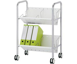 林製作所 ホワイトシェルフ ファイルワゴン 2段 1台 11-1