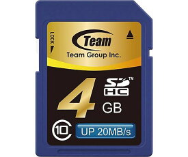 TEAM SDHCカード　class10　4GB 1個 TG004G0SD28K