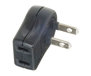 ヤザワコーポレーション L型プラグアダプター 縦 黒 1個口 1個 Y02SA02BK