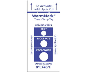 SpotSee ウォームマーク 温度・時間検知ラベル WM8℃ 10枚入 1ケース(10枚入)