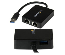 Startech USB 3.0有線LANアダプタ 2ポートギガビット対応 USBポート x1付き 1個 USB32000SPT